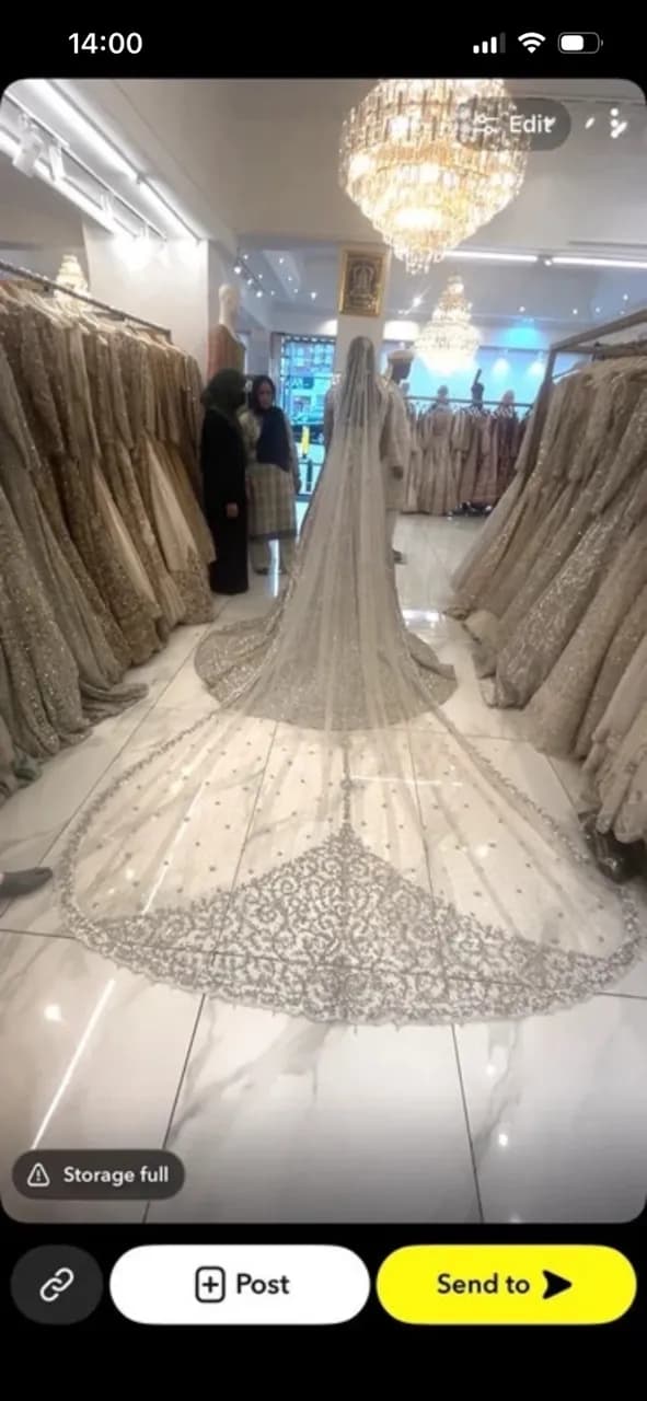 Heavy bridal dress and veil — image 1