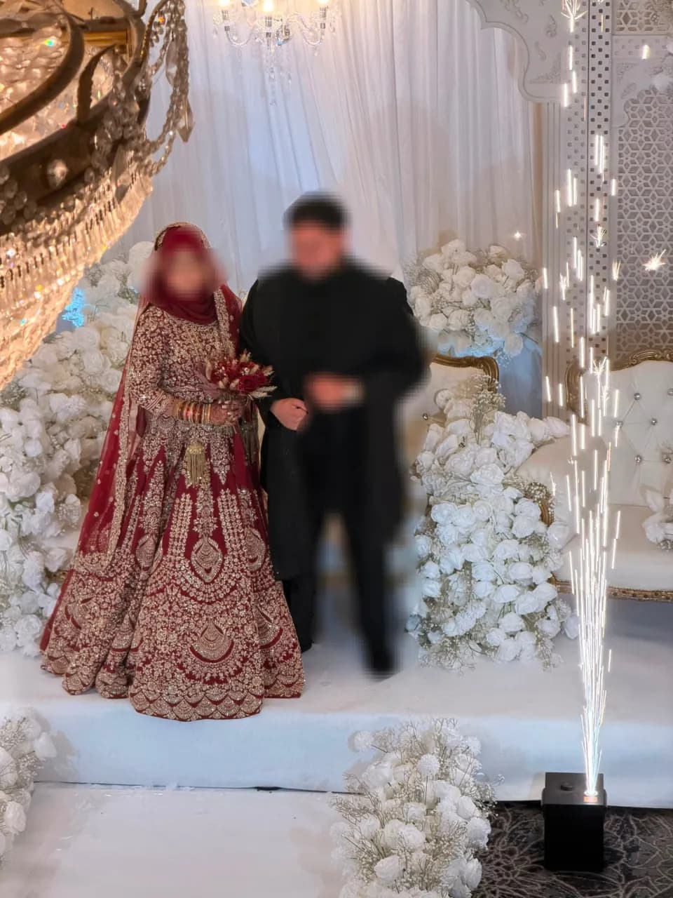 Beautiful Red Bridal Gown - Designer Frontier Raas