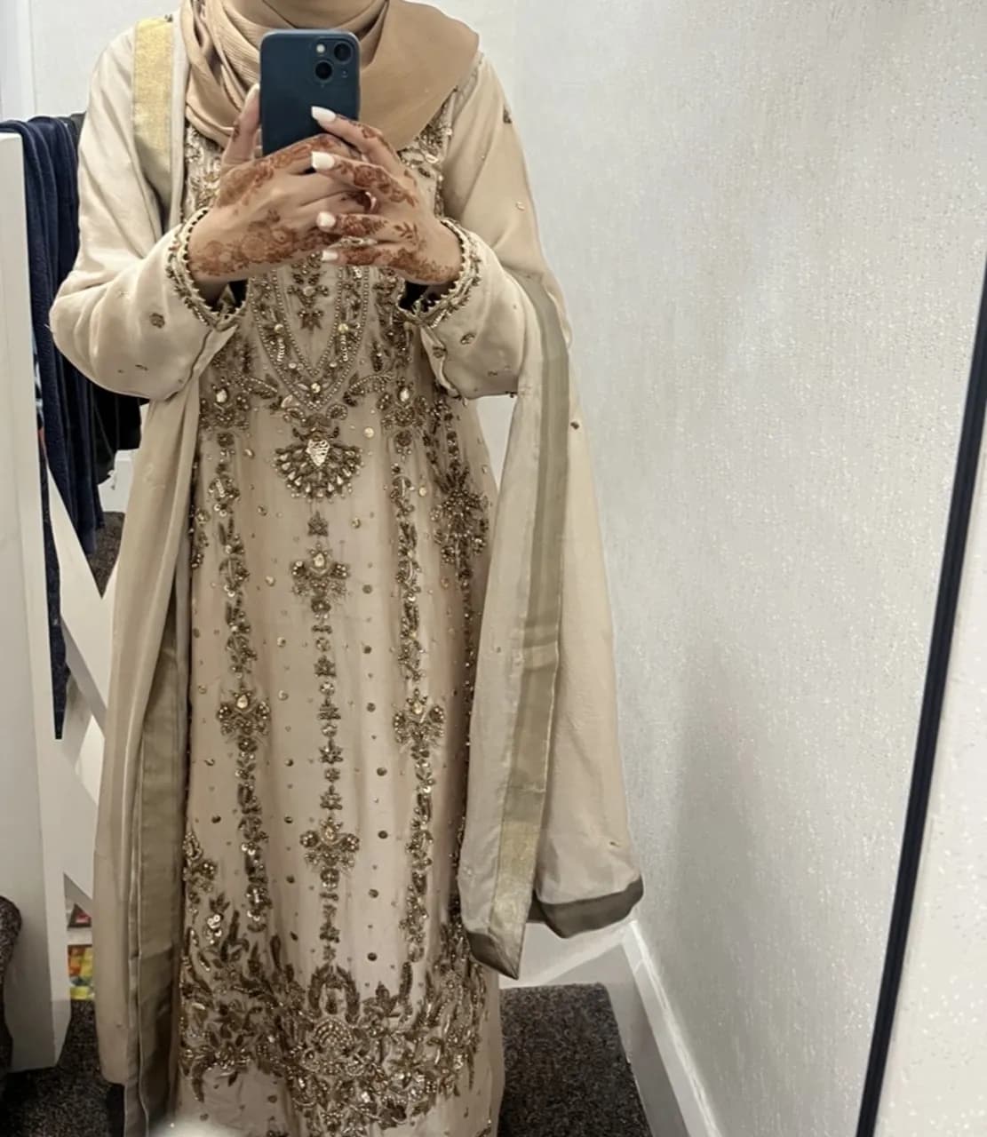 3 piece sharara on silk — image 1