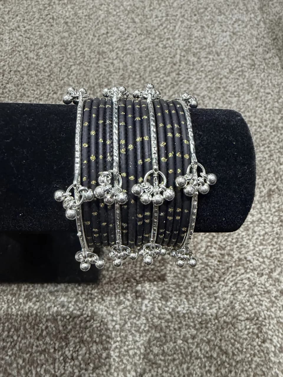Metal Black and Sliver Kashmiri Bangles