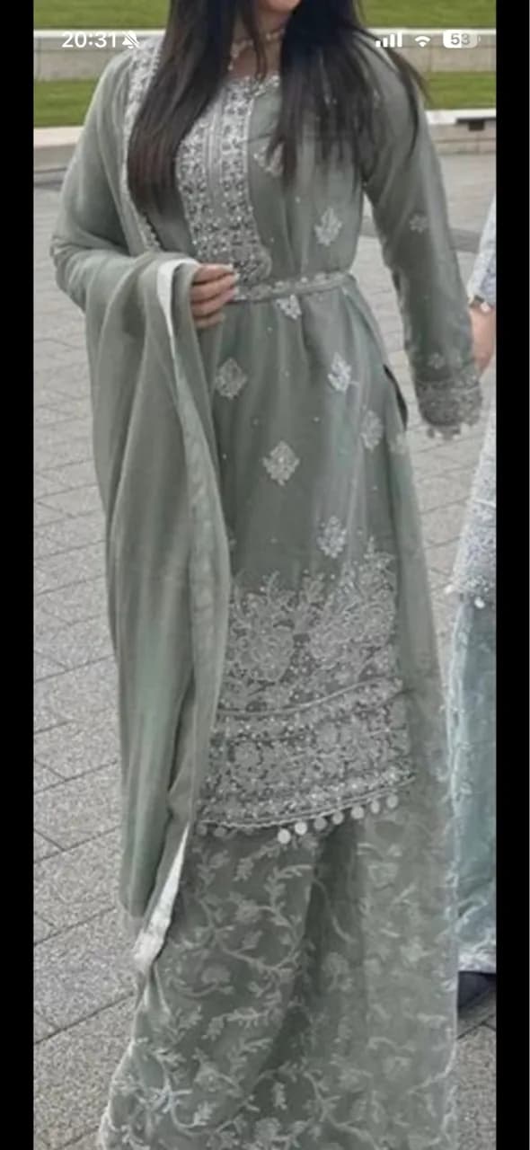 green pakistani suit