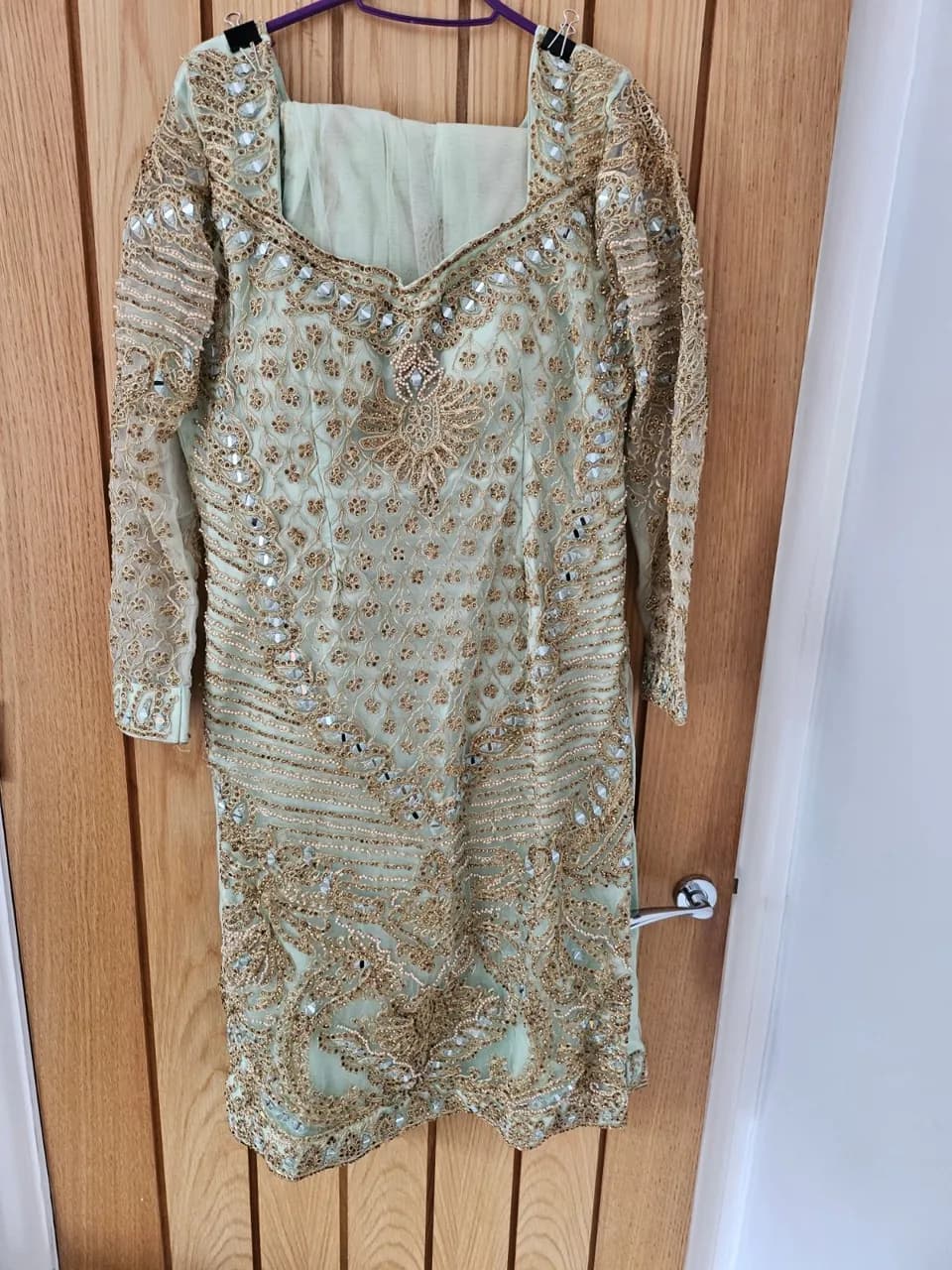 Mint Green/Gold Indian Suit — image 1