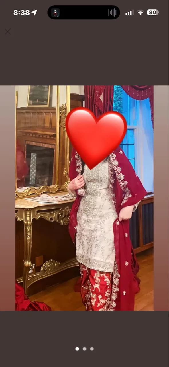 Dupatta kameez and wide trousers