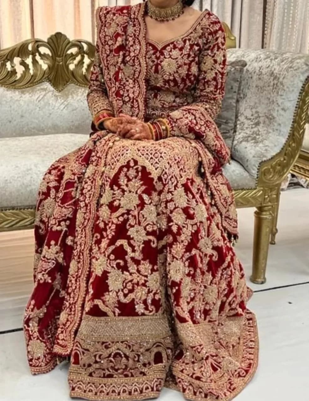 Red bridal asian lengha size 8-10 — image 1