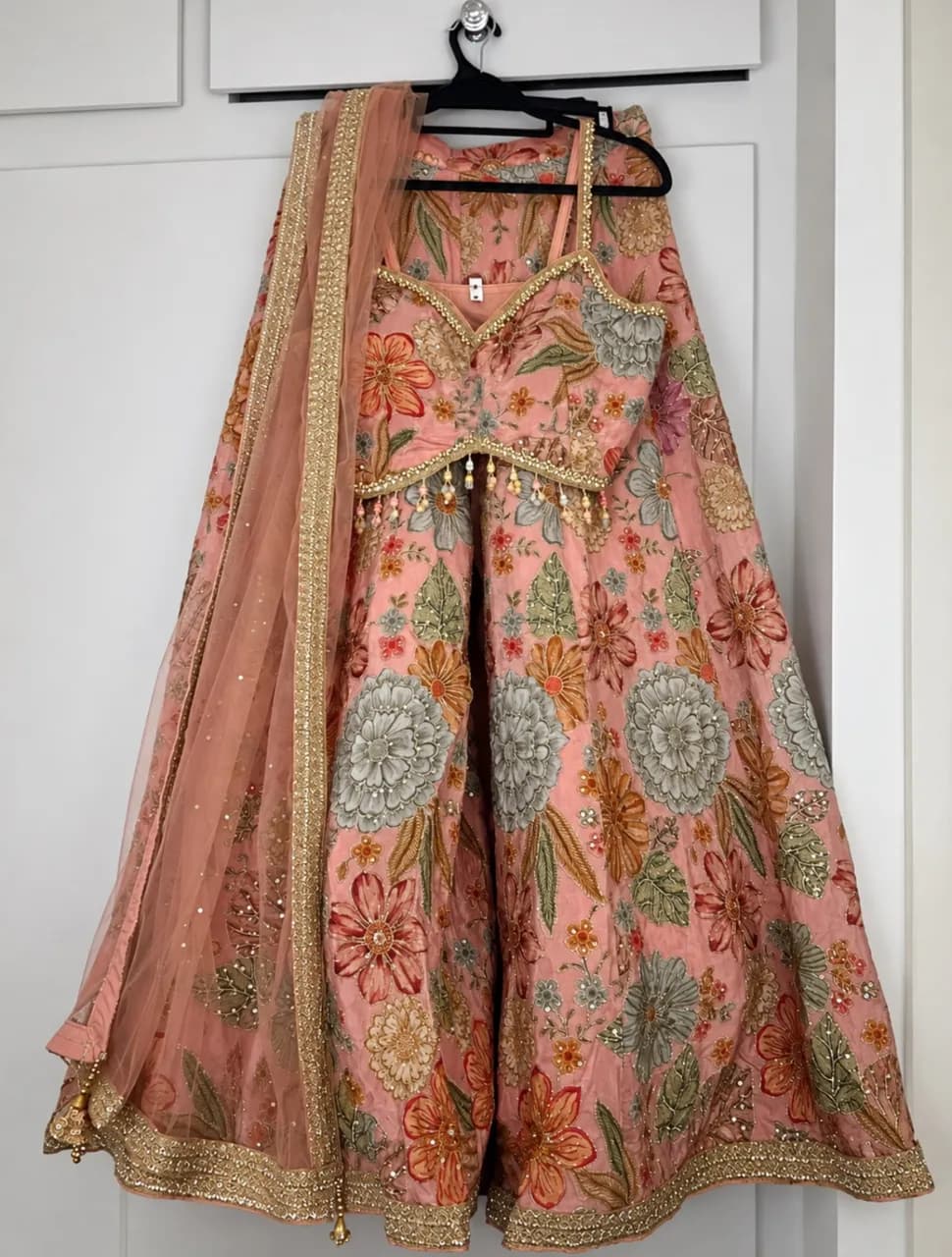 Party wear stunning Floral Embroidered Top and Palazzo Trousers Set