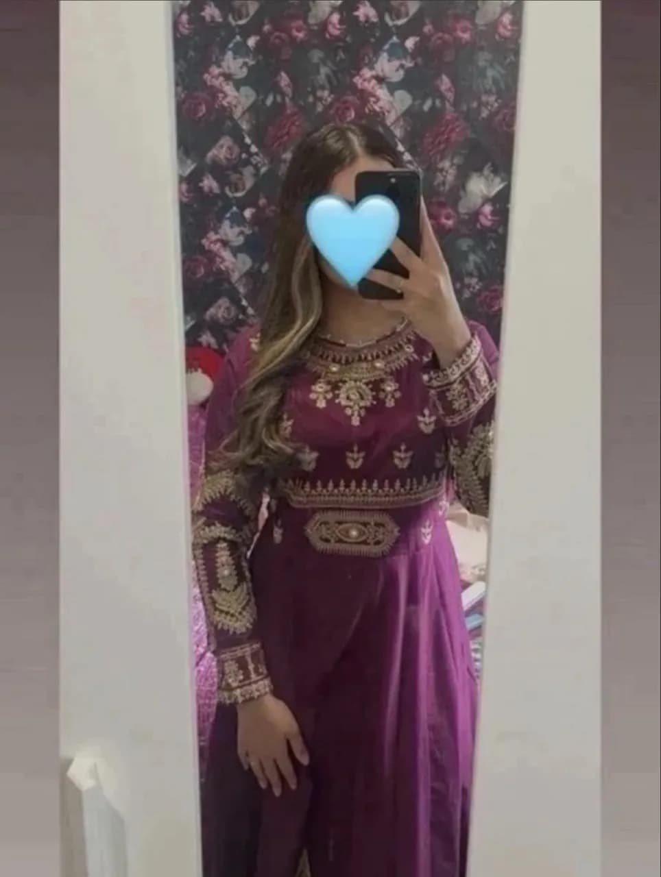 Ethnic Purple & Gold Embroided Dress