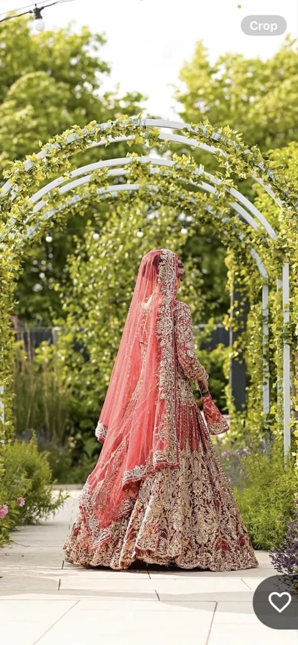 Red bridal lehengha with dupatta — image 1