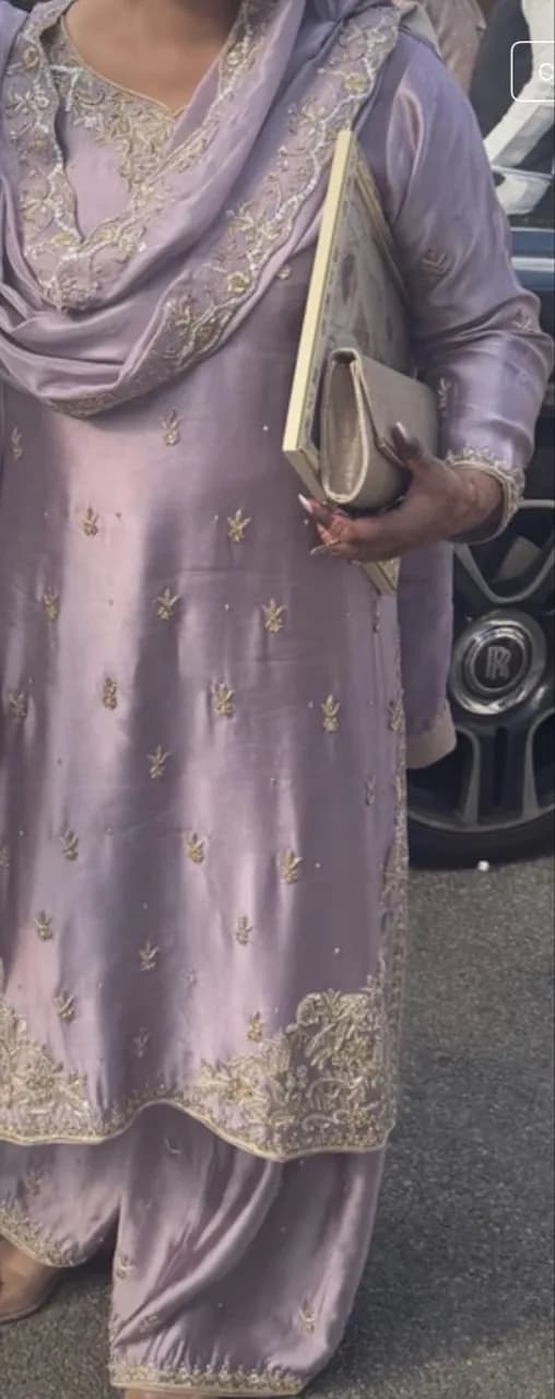 Lilac Embroidered 3-Piece Traditional Suit - Like New — image 1