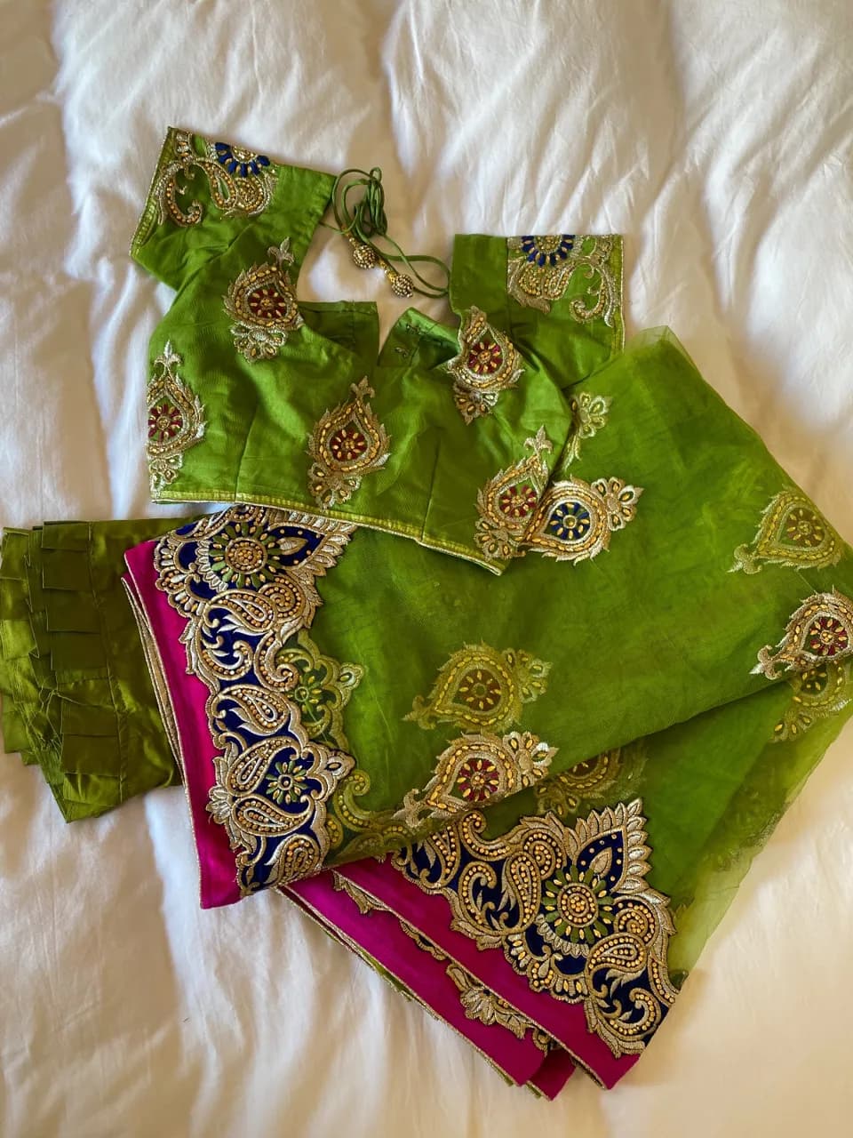 Noorani Green Embellished Saree (stitched) - OBO — image 1