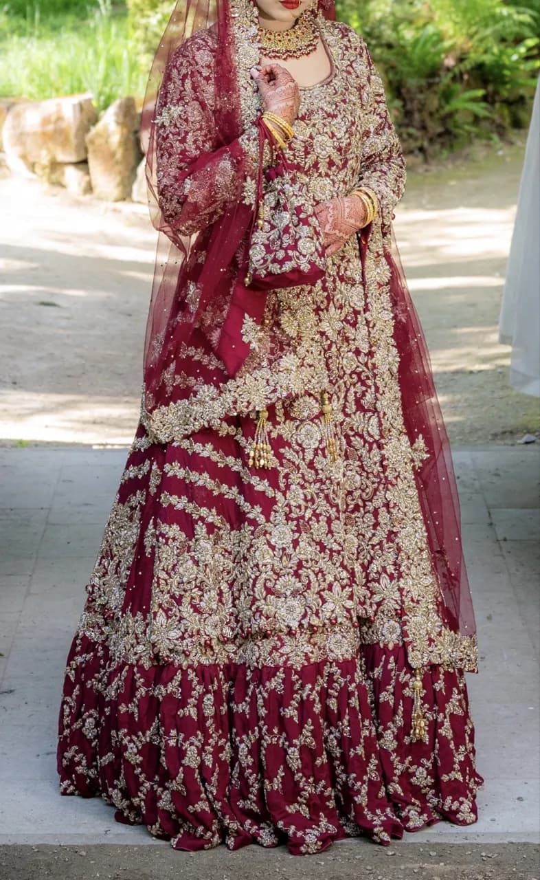 Red bridal Lehenga with dupatta — image 1