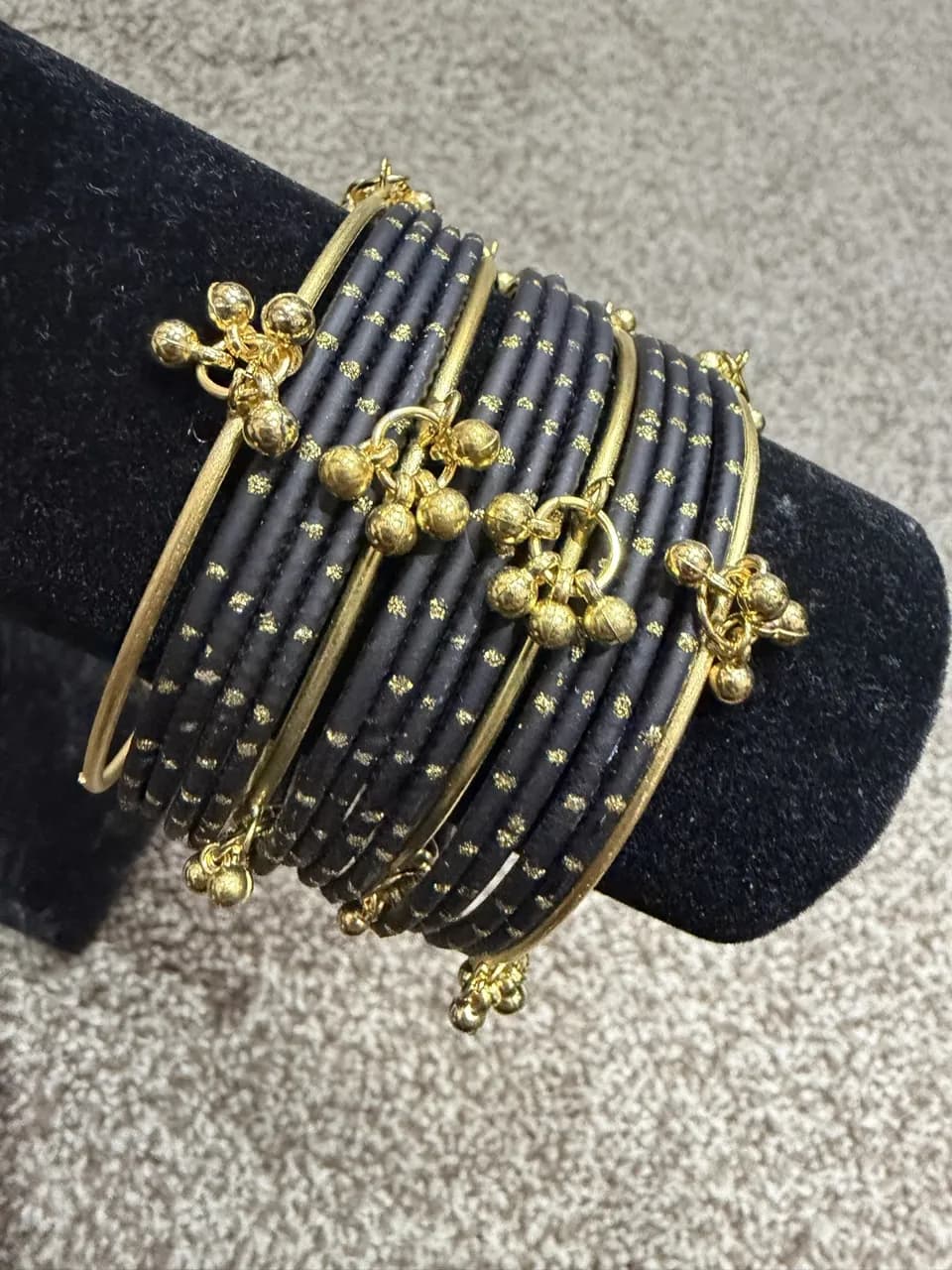 Black and Gold Kashmiri Bangles — image 1