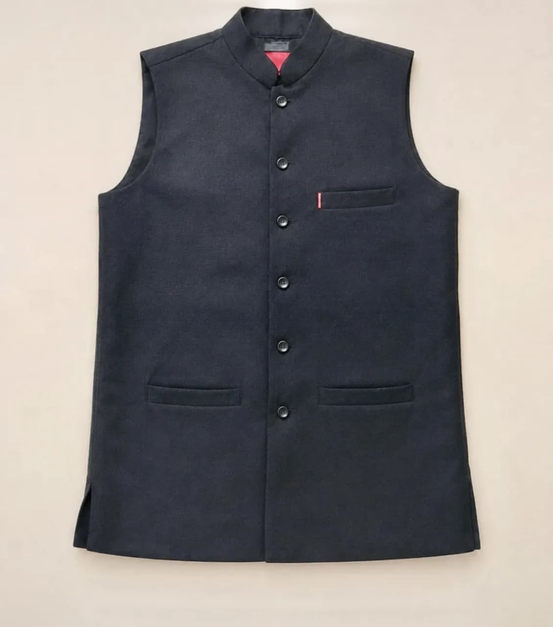 Khadi India men’s charcoal grey Nehru waistcoat size 44