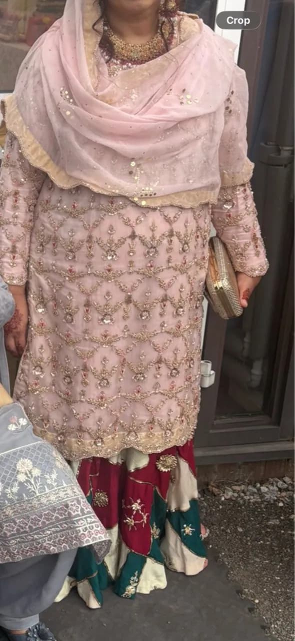 Coustmise chatapati ghrara with dabka work