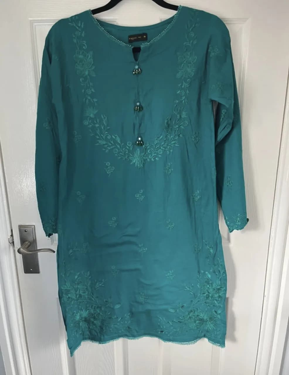 Zaib sea green embroidery outfit