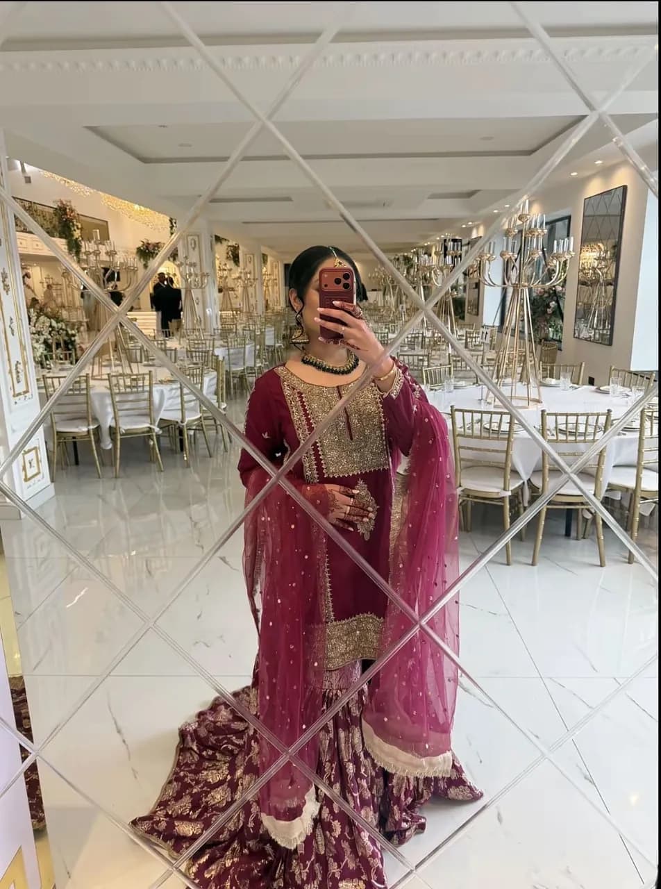 Gorgeous maroon Sharara/Gharara Suit for Sale β¨π β image 1