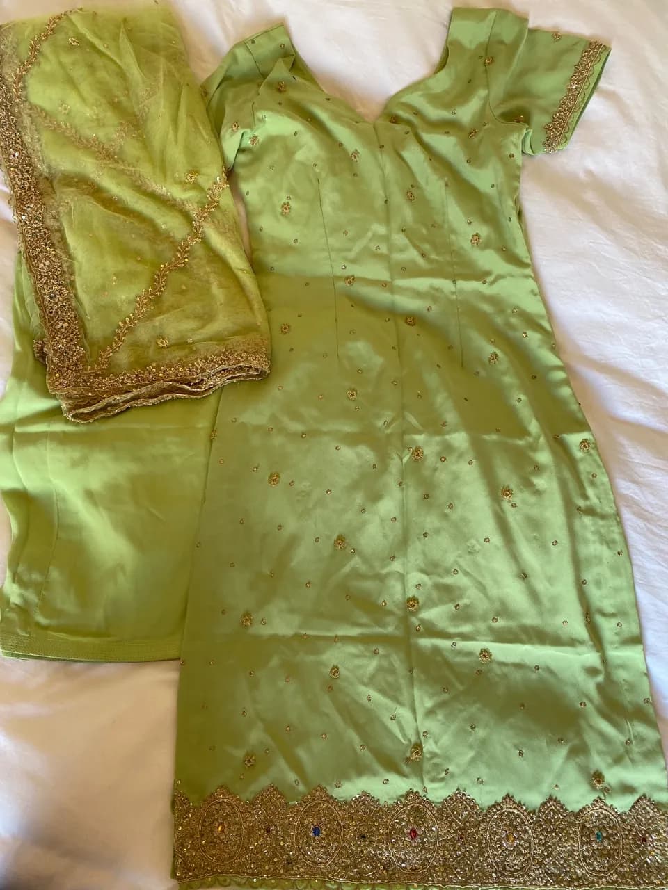 Meher Pistachio Green Embellished 3-Piece Suit - OBO — image 1