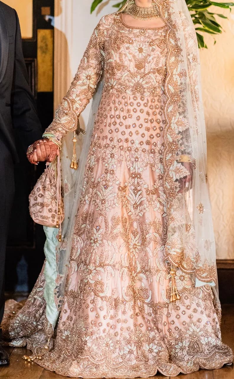 Stunning Light Pink and Green Gown — image 1