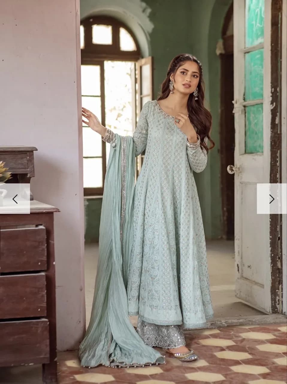 Faiza Saqlain Chiffon Chinkari Kalidaar — image 1
