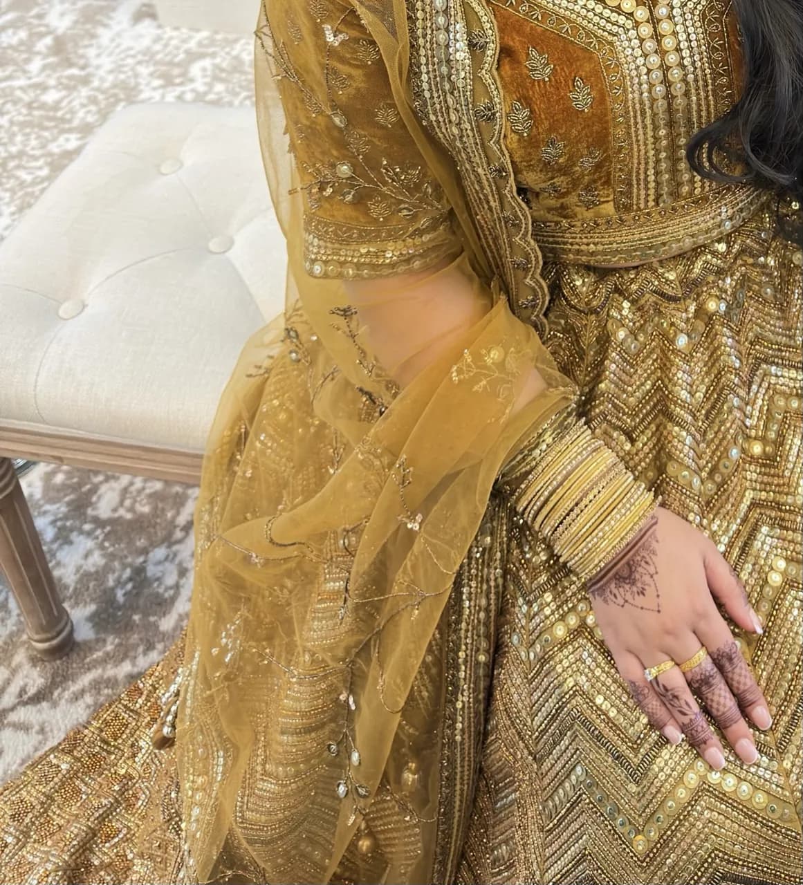 Mustard mendhi lengha — image 1