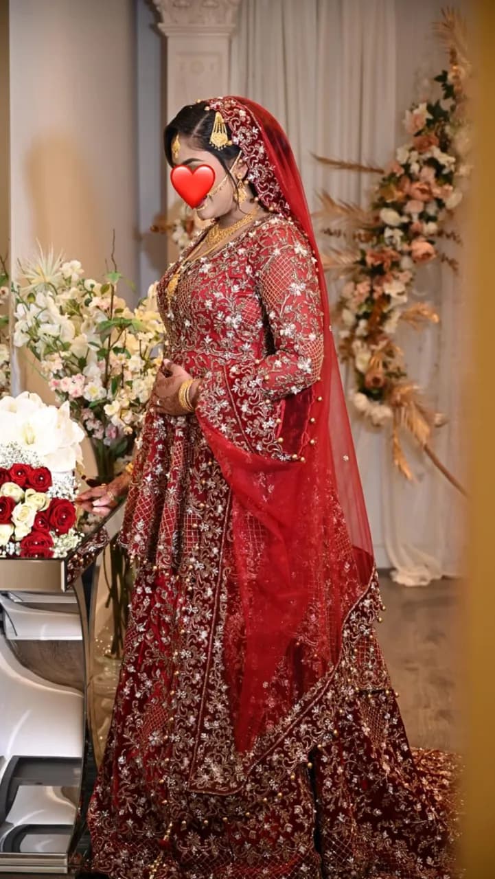 Bridal red lengha — image 1