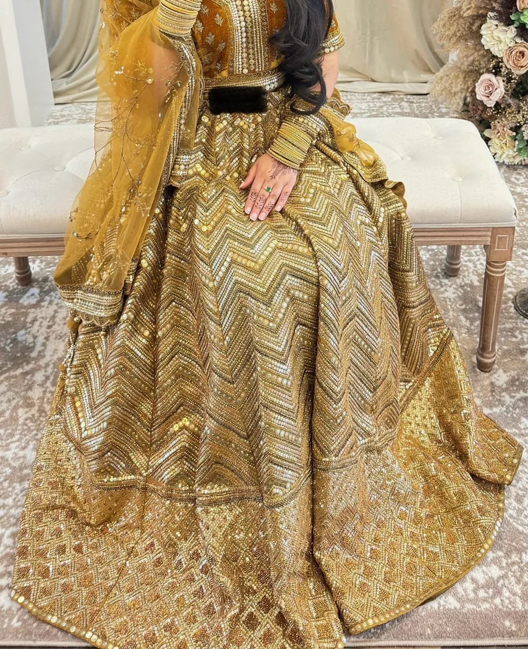 Mustard Bridal Lengha — image 1
