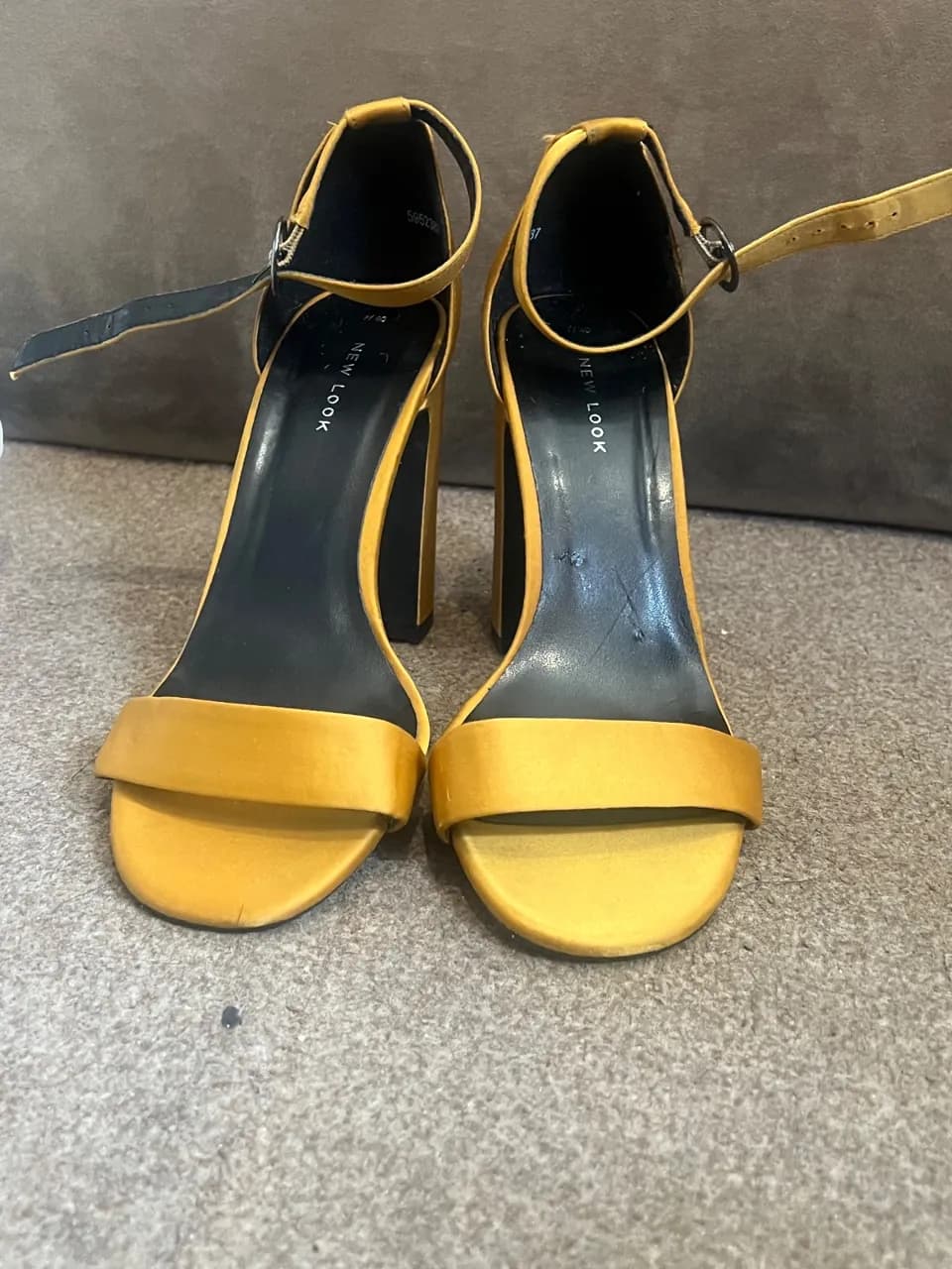 Mustard Yellow New Look Heeled Sandals — image 1
