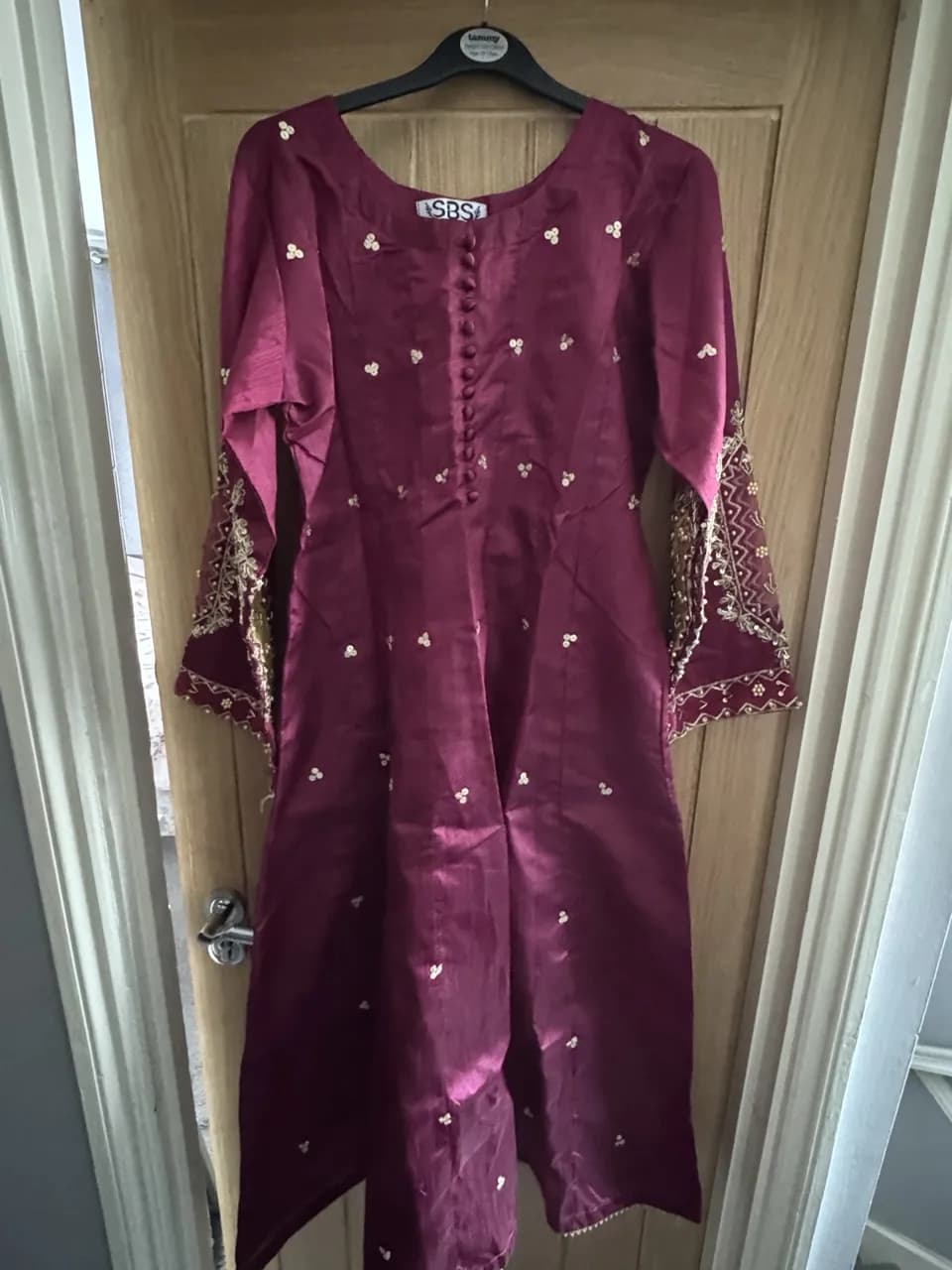 Raw Silk Flared Pishwas Salwar Kameez