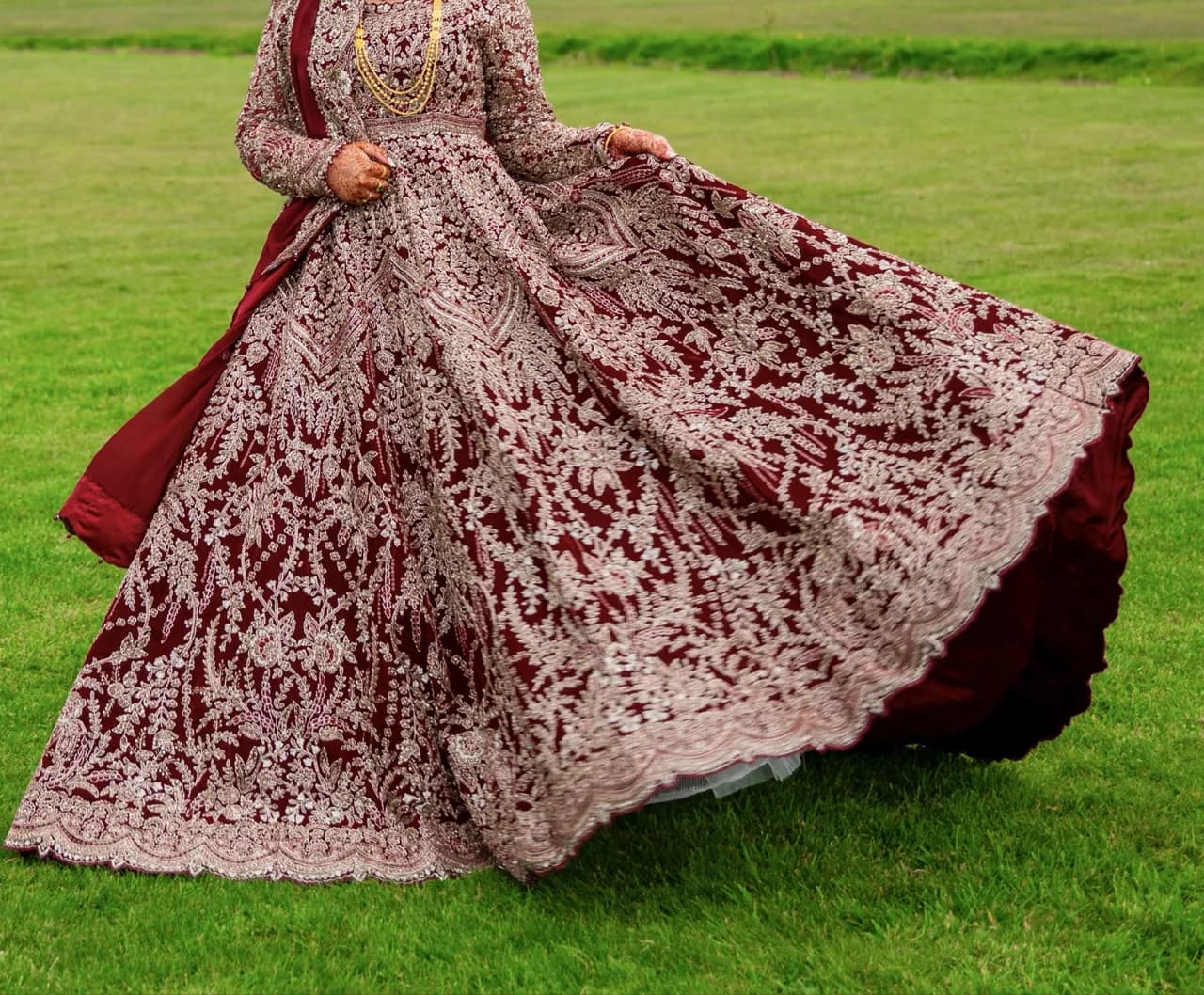 Maroon Bridal Long Dress — image 1