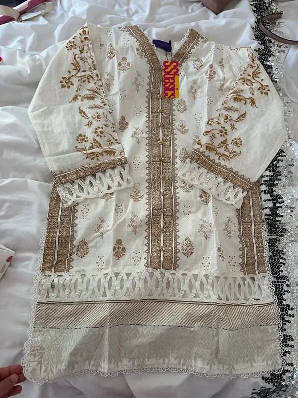 Sana Safinaz white and beige kurta medium — image 1