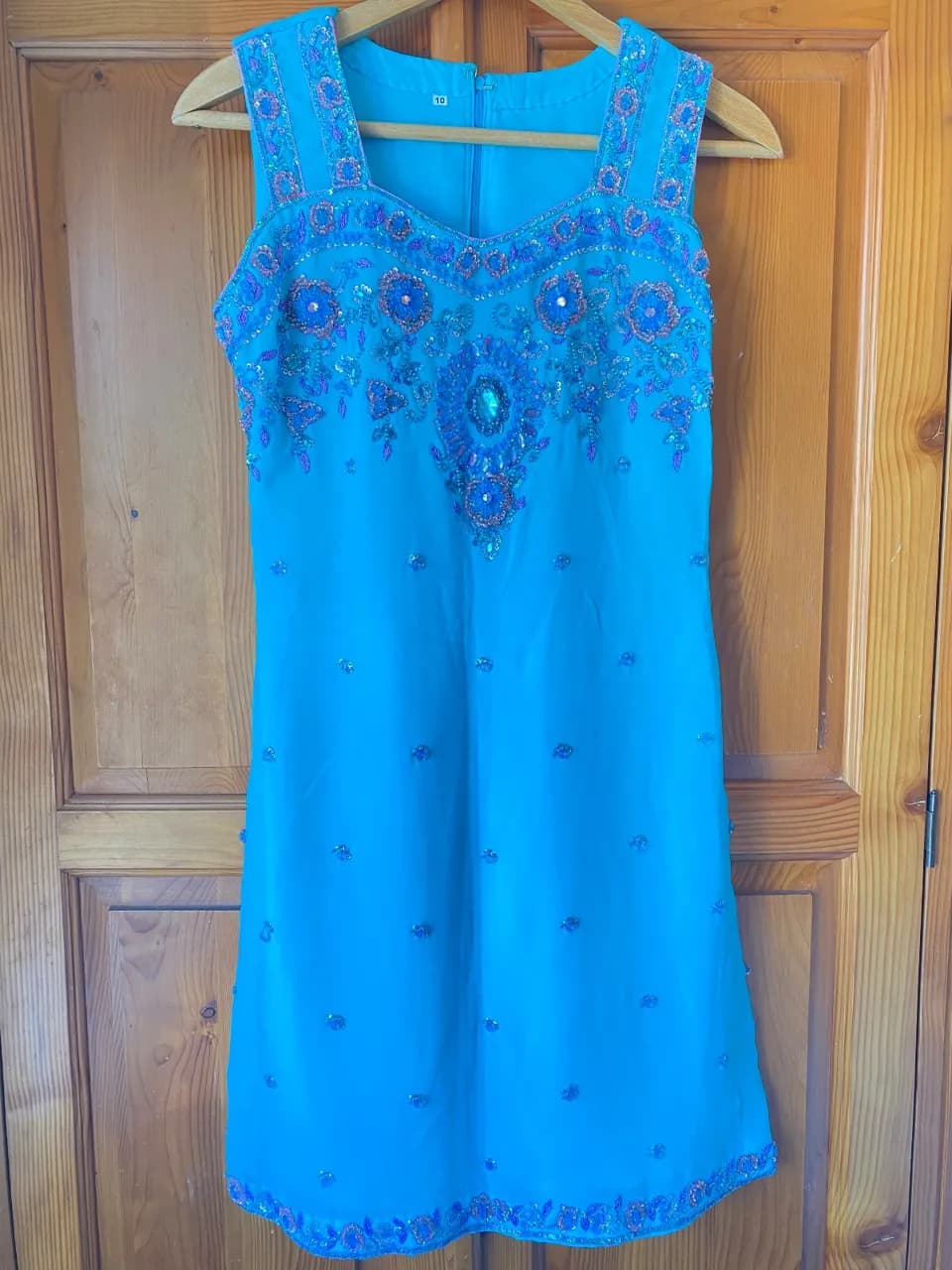 Turquoise Embellished Sleeveless 3-Piece Occasion Suit - OBO — image 1