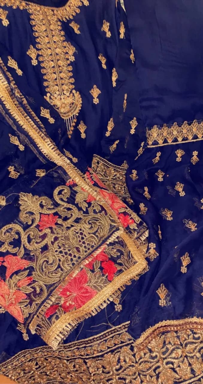 L/ Large- Blue/ royal blue sharara/garara — image 1