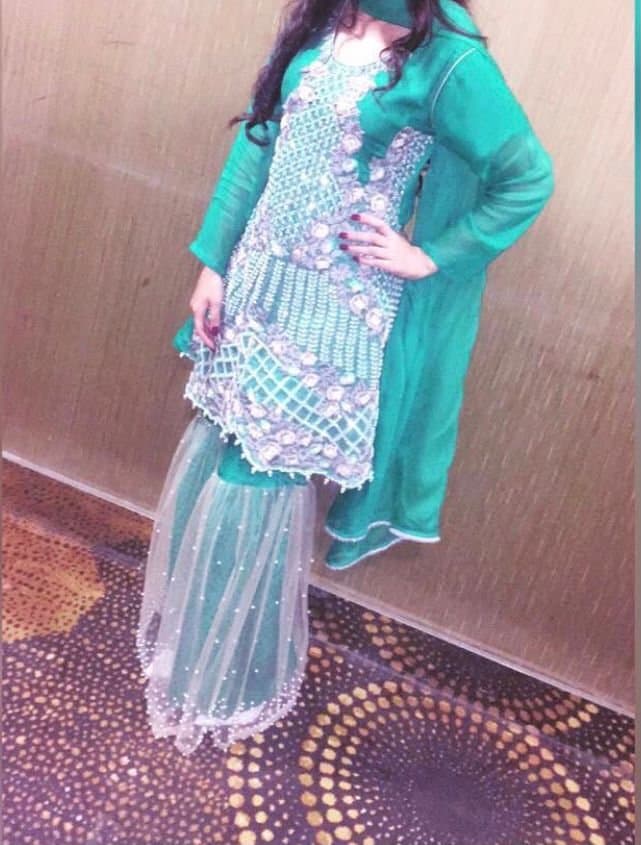 Green & Silver Sharara — image 1