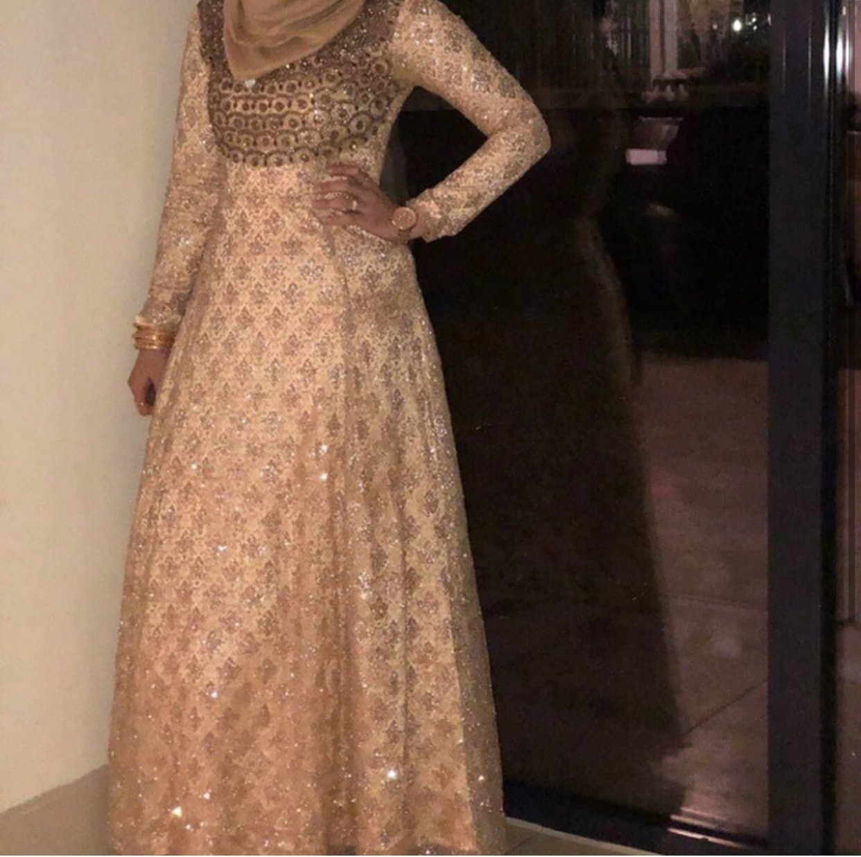 Peach long Asian Pakistani Indian dress — image 1