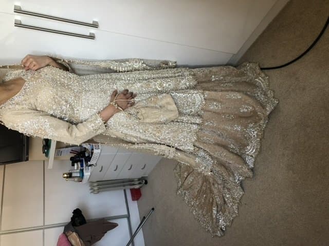 Cream/Gold Bridal Lengha — image 1