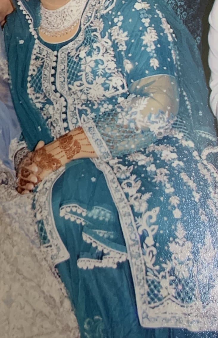 Teal & silver party/wedding jacket style dress — image 1