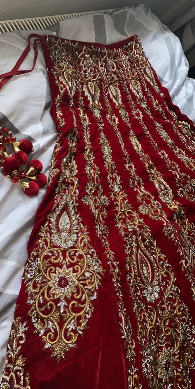 Red Bridal Wedding Lengha — image 1