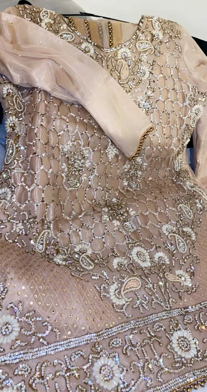 L/XL -46- Heavy blush&gold&silver sharara — image 1