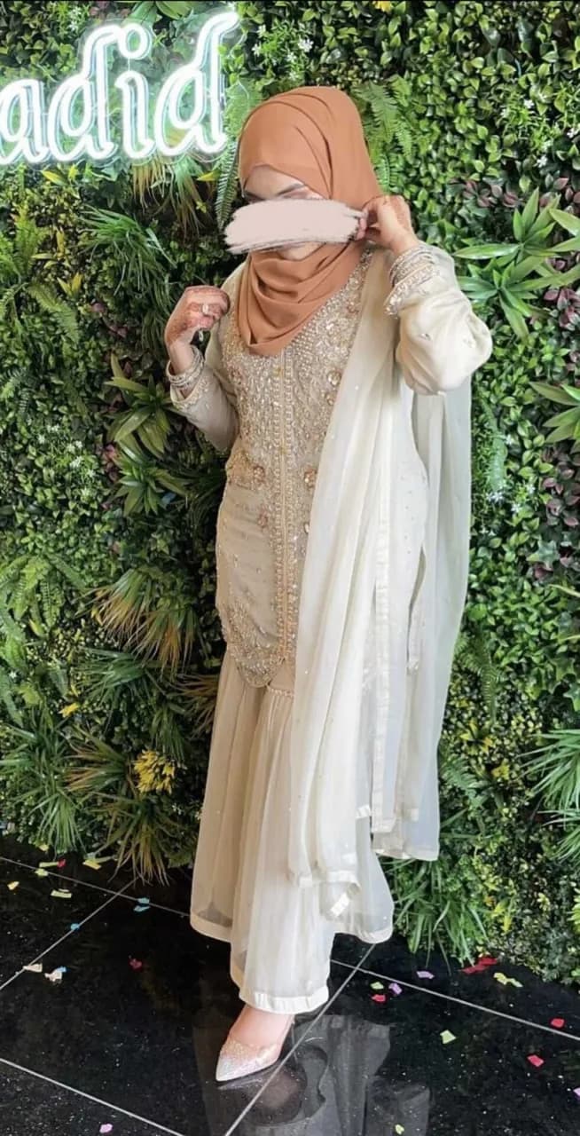 Pastel Colour With Bronze Gold Party Wear — image 1