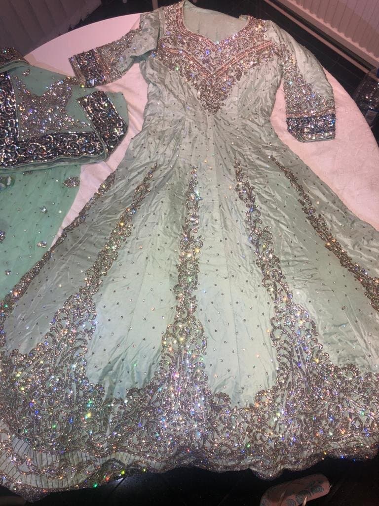 Asian Bridal Gown, pastel green — image 1