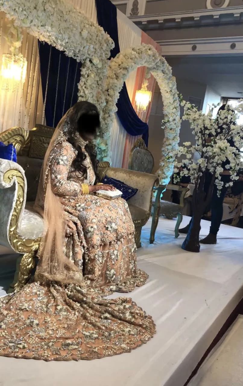 Pink Wedding dress with lengha — image 1