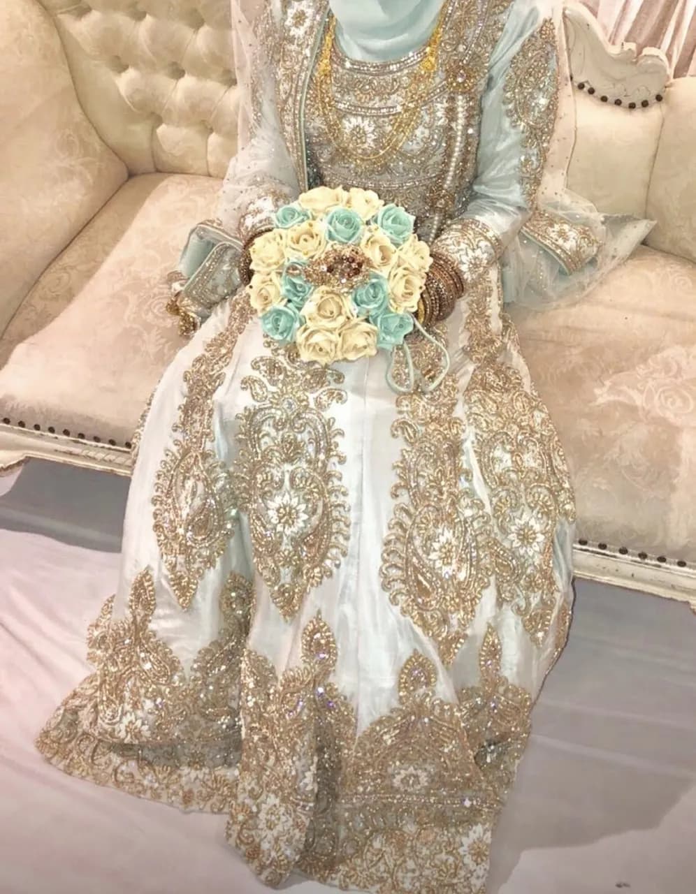 Mint green bridal dress — image 1