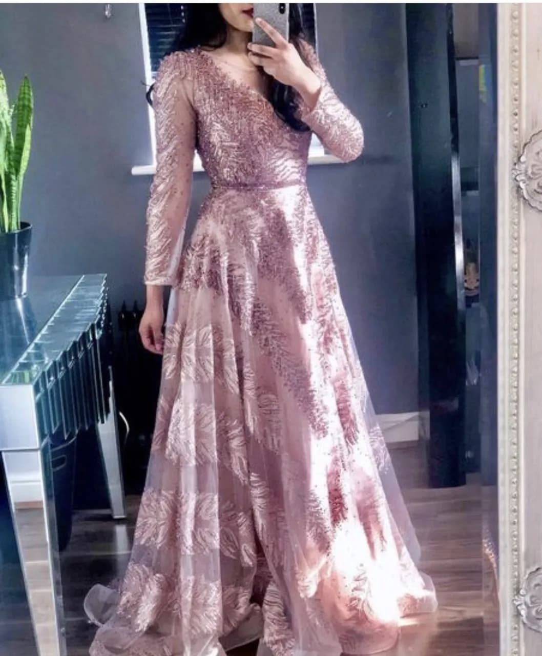 Wedding gown/bridesmaid gown/pink ball gown/prom dress — image 1