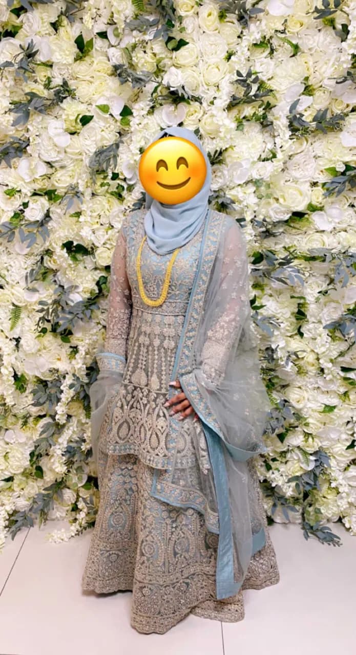 Sky blue peplum lengha — image 1