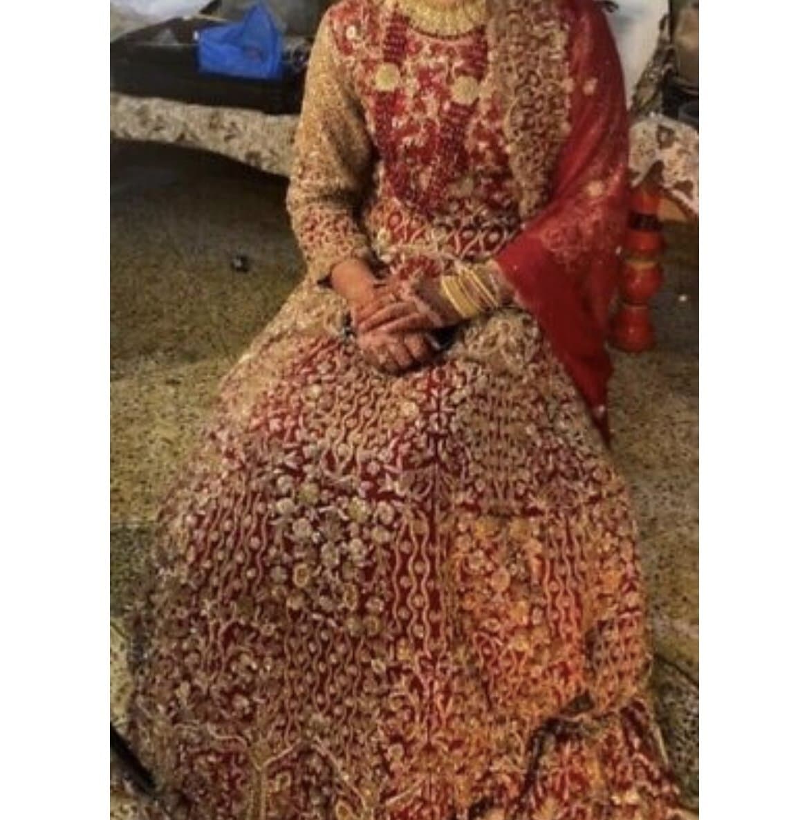 Red bridal wedding dress lengha — image 1
