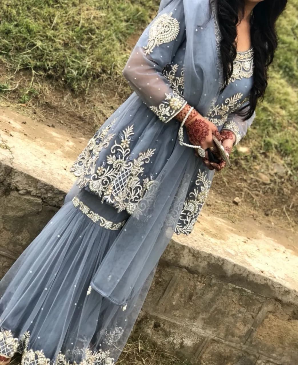 Grey peplem style sharara — image 1