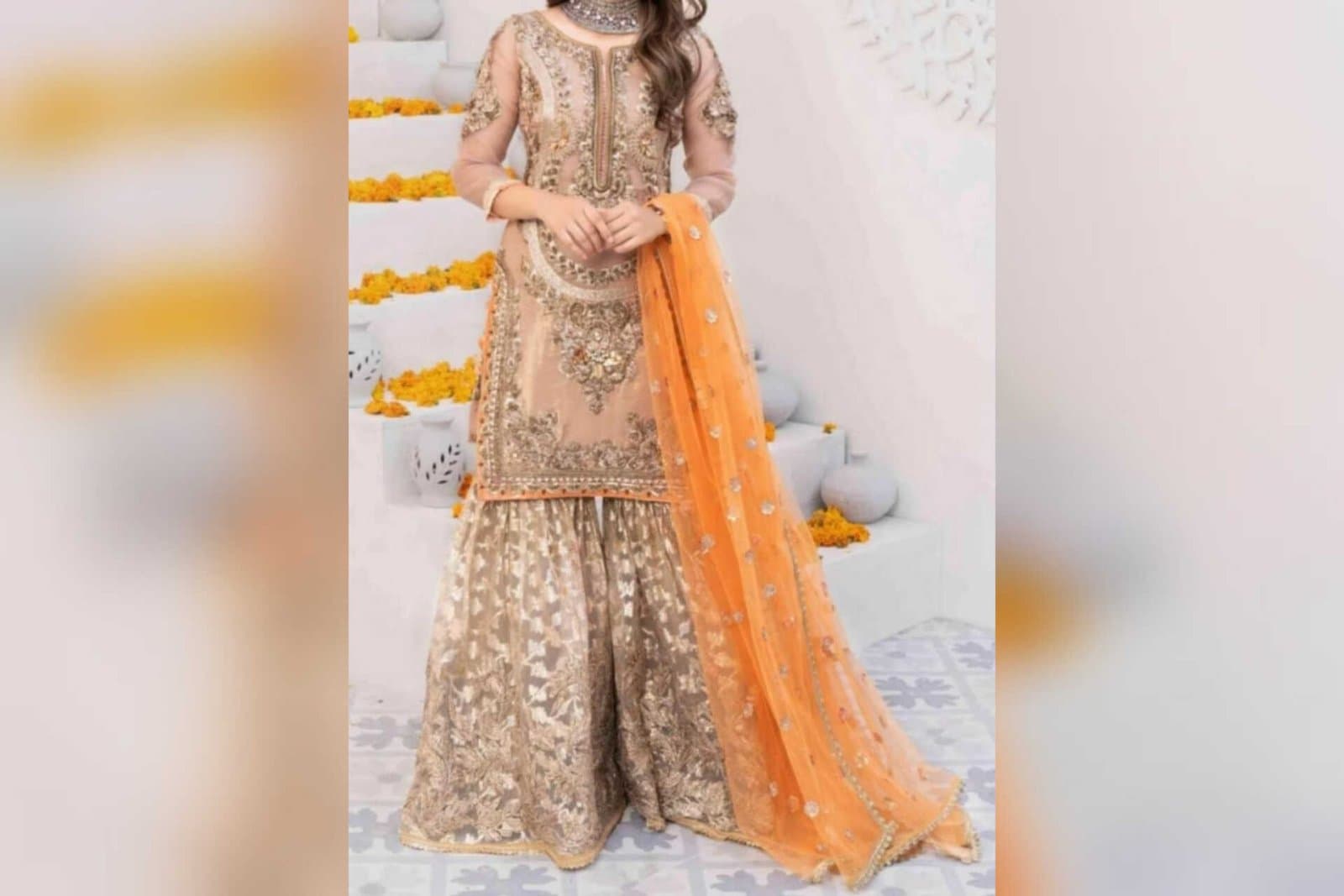Gold / orange gharara — image 1