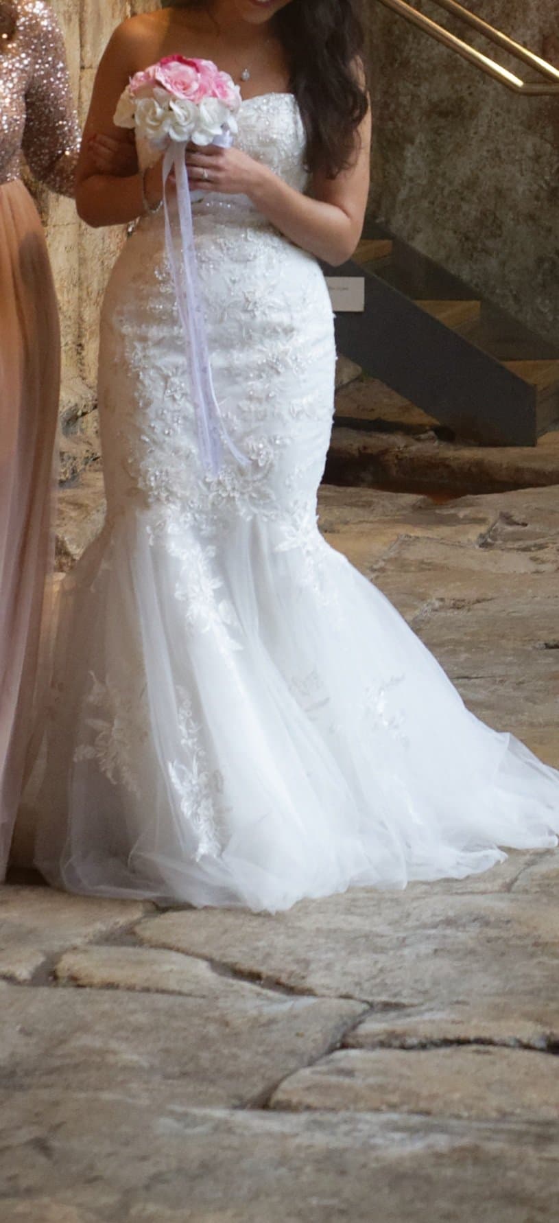David bridal wedding dress size 8/10 adjustable — image 1