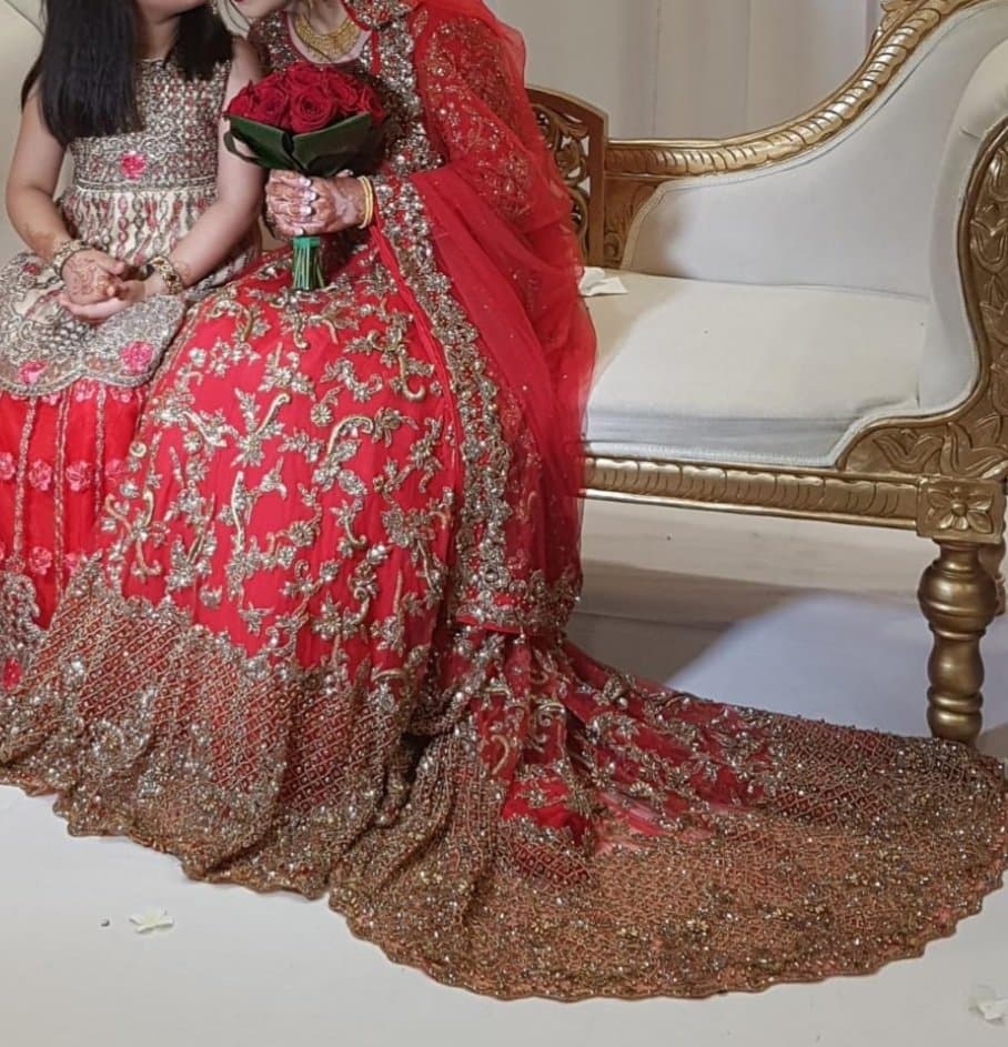 Red Golu Wedding Lengha Lenga Dress Bridal — image 1