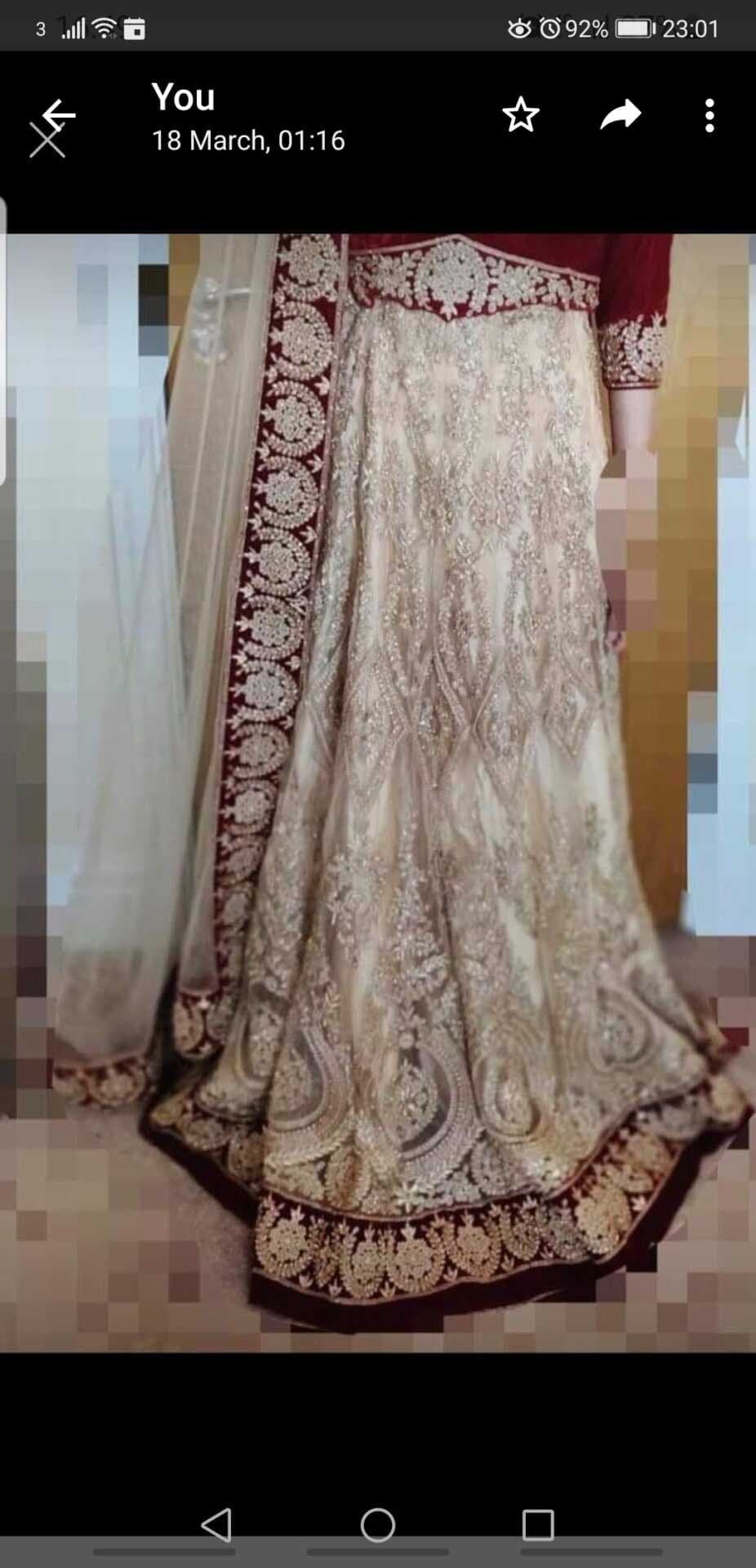 Marron and gold Princess style Asian wedding dress — image 1