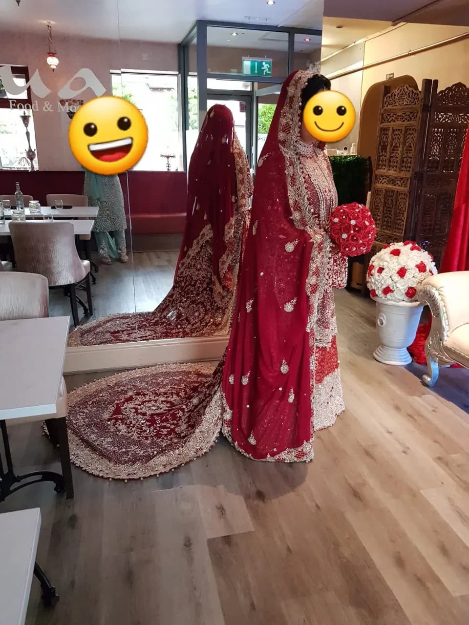 Red bridal lengha — image 1